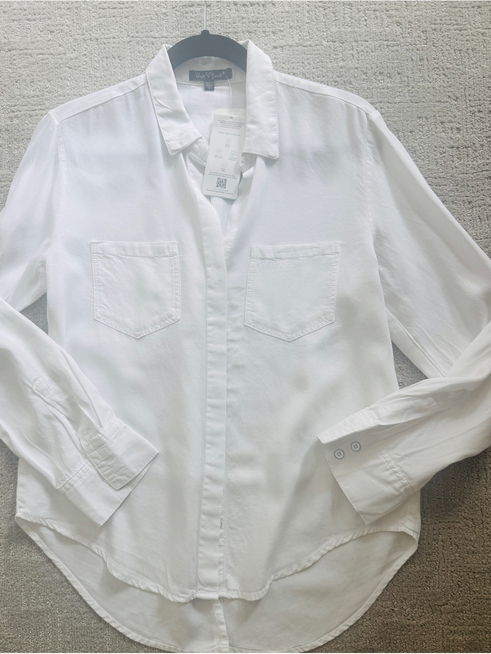 Women’s White Tencel Casual Button-Down Shirt